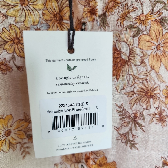 SIZE SWAP S to M NWT Meadowland Linen Blouse in Cream - Picture 9 of 12